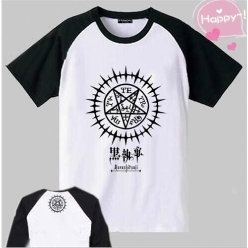 Tops Anime Black Butler Cosplay T-shirt Summer Short Sleeve Cute Casual Fashion MEN&WOMEN T-shirt Free Shipping