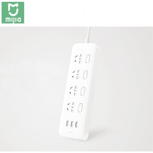 Xiaomi Mijia Power Socket Strip With Control Switch 3 USB 4 Ports Plug Extension Patch Board panel EU 2500W For Mi Home H15