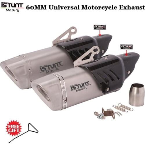51MM 60MM Universal Motorcycle Exhaust Pipe Modified Escape Moto For R1 R6 Z650 Z800 ER6N CBR1000RR Z900 PCX125 S1000RR Slip On
