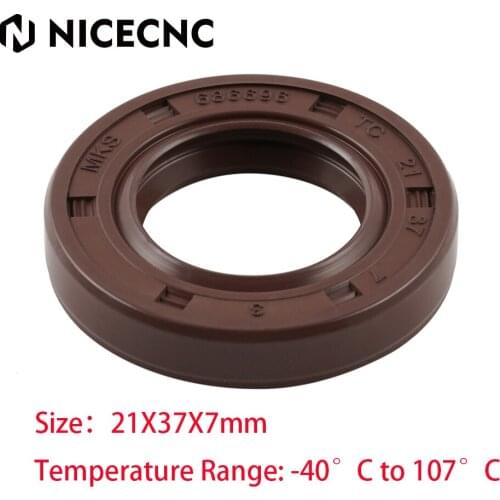 NICECNC 21 X 37 X 7 mm Oil Shaft Seal -40°C to 107°C For Honda CRF 150F 230F 230L 230M 250F CT 110 125 70 90 OEM 91251-K35-V01