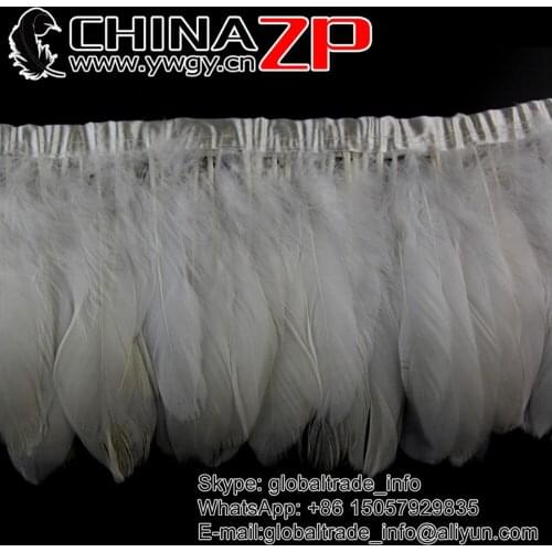 Leading Supplier CHINAZP Factory 2yards/lot Hand Select Top Quality Ivory Goose Feather Trimming