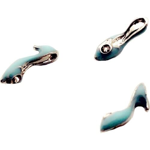 10pcs/lot 3D pump alloy floating charms living glass floating memory locket charms jewelry for women