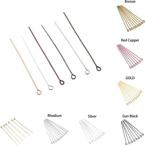 200pcs/lot Eye Head Pins 16-70mm 8 colours Eye Pins Findings For Diy Jewelry Making Jewelry Accessories Supplies Wholesale