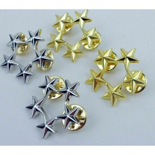 2 Pair WW2 US Army Officer 5 Star General Rank Badges Pin Uniform Brooch armyshop2008