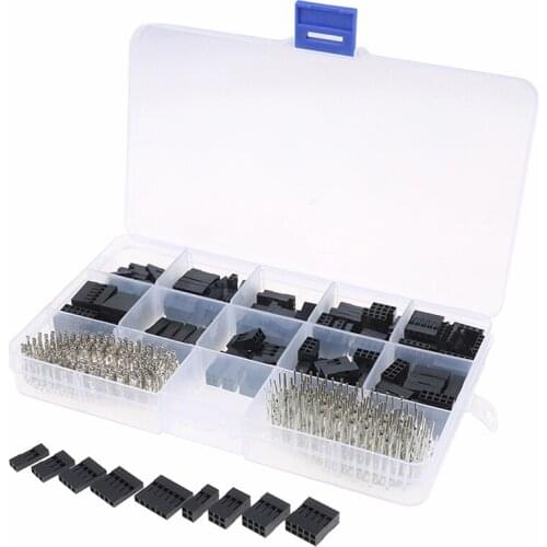 610Pcs/set Dupont Connector 2.54mm Dupont Cable Jumper Wire Pin Header Housing Kit Male Crimp Pins+Female Pin Terminal Conn