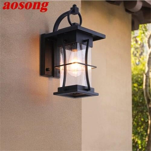 AOSONG New Outdoor Wall Light Classical LED Sconces Lamp Waterproof IP65 Decorative For Home Porch Villa