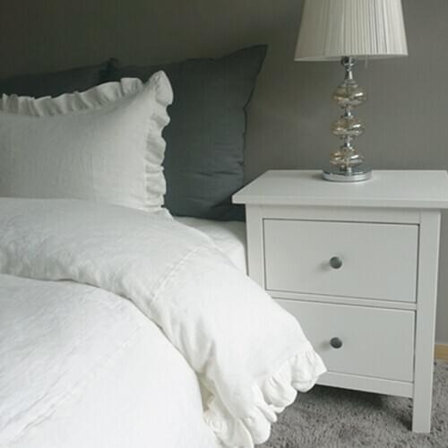 Free Shipping Vintage Linen Ruffle 100 % linen handma Garment-dyed for added softness