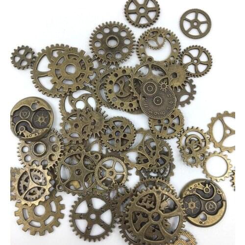 20 pcs/lot Bronze Watch Parts Gear Wheels Gears DIY Jewelry Craft 2019 charm gear pendants