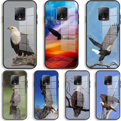 Eagle on tree Silicone Glass Phone Case For Xiaomi Redmi 9A 8A 7A Note 9 8 7 Pro Y3 9S 8T Balck Cover