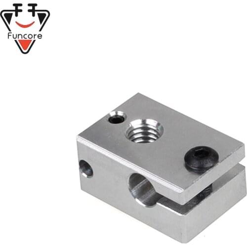 FUNCORE 3D Printer Parts V6 Heater Block for Sensor Cartridges for E3D HOTEND Titan Extruder for PT100 Sensor for E3D HOTEND