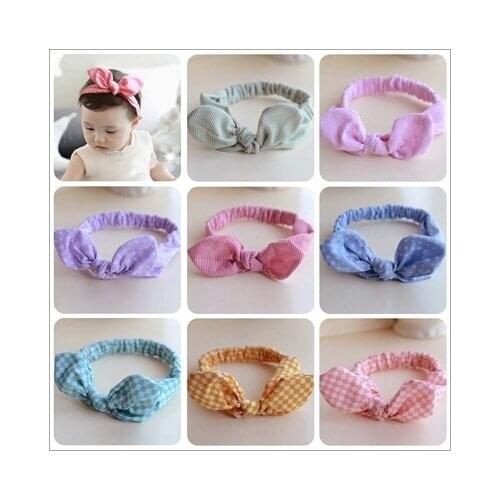 Kid newborn kids girls headband elastic hair head bands wraps rabbit bunny ears headbands dot turbante accessories headwrap 2015