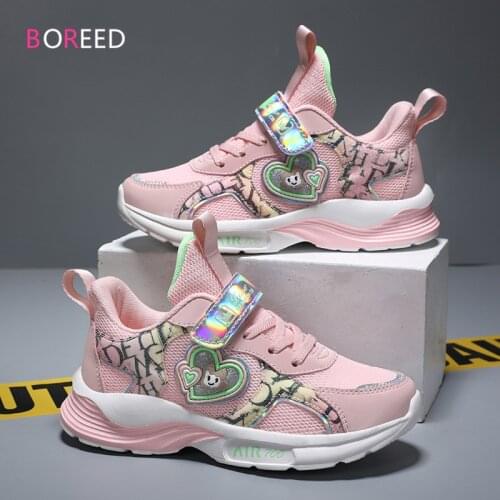 High Quality Fashion Children Sneakers Autumn Sports Shoes For Girls Breathable Mesh Running Kids Shoes Girls Chaussure Enfant