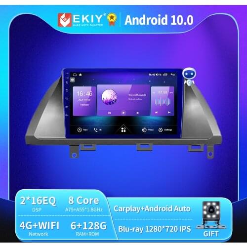 EKIY 6+128G 8 CORE Autoradio Android 10 For Honda Odyssey 2005-2010 Car Radio Multimedia Blu-ray IPS/QLED Navi GPS BT no 2 din
