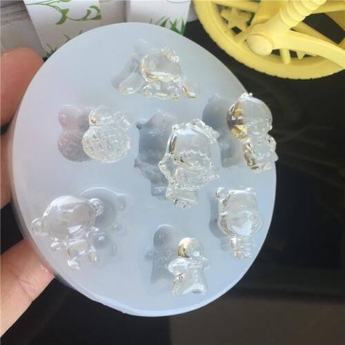 GLADZGT 1pcs Cute cartoon animals Liquid silicone mold DIY resin jewelry pendant necklace Earrings mold resin molds for jewelry