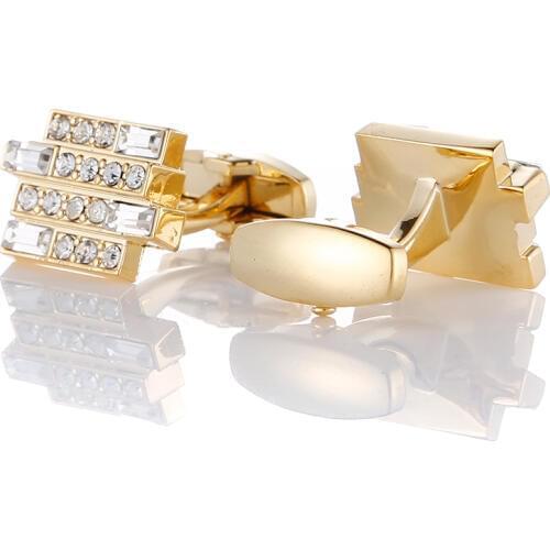 Classic Luxury Crystal Cufflinks Mens Jewelry French Shirt Cuff links Sleeve Buttons Wedding Gifts High Quality Brand Men Cuffs