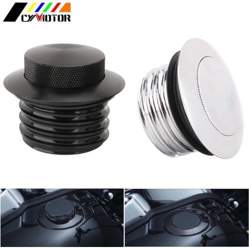 Motorcycle CNC Aluminum Black Silver Gas Cap Fuel Tank Cover Push UP For Harley Davidson Sportster Super Glide Touring 1982-UP