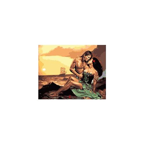 MaHuaf-W060 Love on the beach paintings for living room wall coloring by numbers on canvas for home decor