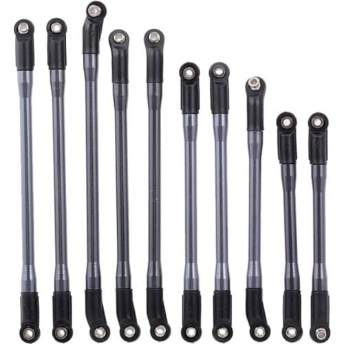 SURPASS HOBBY 10pcs Metal Link W/ Plastic Rod Ends for Axial SCX10 II 90046 90047 RC Crawler Car