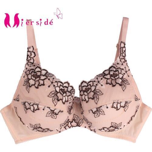 Mierside ZBW029 Push Up Bras of Women Soft Cotton Padded Unlined Full Cup Bra Sexy Sweet Pink Color Plus Size 36-44 B/C/D/DD