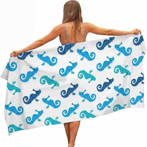 Hippocampus sea horse Mikrofaser Pool Strand Handtuch Tragbare Schnell Trockenen Sand Outdoor Reise Schwimmen Decke Yoga Matte