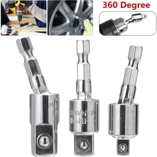 3pcs/set Sleeve Connecting Rod Head Socket Adapter Impact Hex Shank Drill Bits Bar Set 1/2'' 3/8'' 1/4'' Bits