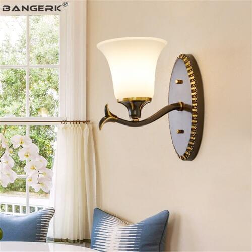 Nordic Design Wall Light LED Vintage Sconce Wall Lights Copper Glass Bedside Wall Lamp Loft Decor Home Lighting E27 Luminaire