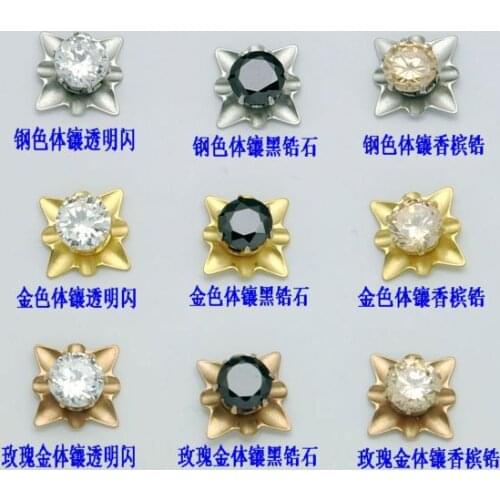 New wholesale 5mm cubic zircionia stud earrings flower cz earrings 90pcs free shipping