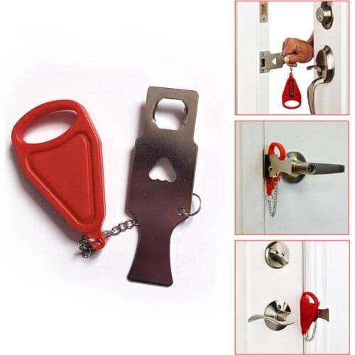 Portable Door Safety Lock Anti-Theft Padlock Security Self Defense Hotel Door Top Door Stopper Hardware Travel Accessory