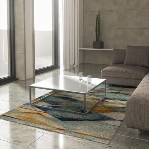 Fluffy Retro Abstract Geometry Home Decor Soft Thicken Carpets Rug Living Room Bedroom Parlor Wood Floor Anti Slip Customable