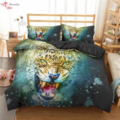 Leopard Adult Bedding Set 3D Black Quilt Sets Animal Comforter/Pillow Cover 240 Duvet Cover Double King Queen Beds Cover 135/150
