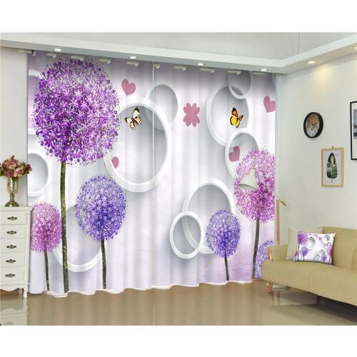 Curtains Dandelion Luxury Blackout 3D Curtains For Living Room office Decor Bedroom Drapes cortinas Rideaux Customized size