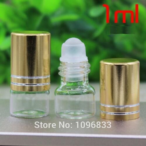 Glass Roll on Bottles 1ML Perfume Vials Glass Bead Essential Oil Bottles Empty Roller Bottle Cosmetic Packaging Vial 1500pcs