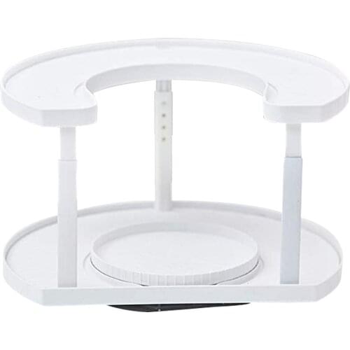 U-Shaped Double-Layer Rotating Rack Rotable Condiment Organizer Kitchen Spice Jar Storage Rack Medicine Bottle Storage Rack