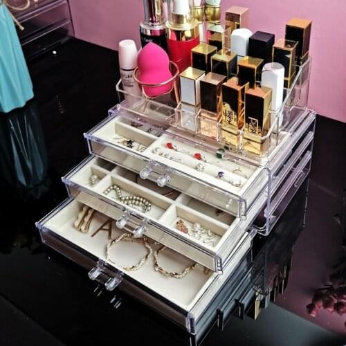 VoltaBox 2021 New Earring Storage Box Transparent Earrings Jewelry Box Necklace Box Plastic Desktop Finishing Cosmetic Box