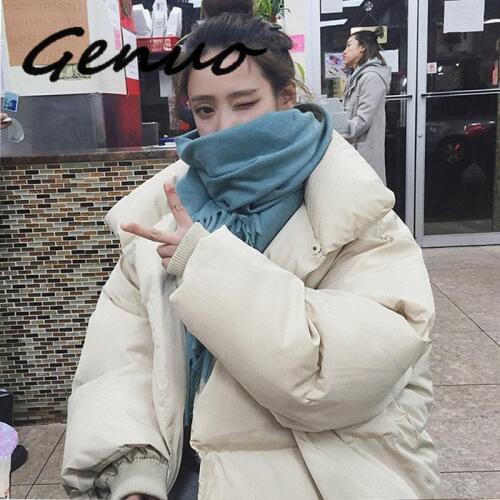 Genuo Cotton Clothing Female Autumn And Winter Coat Women Thickening New Casual Puffer Jacket Korean Stand Collar Short Overcoat