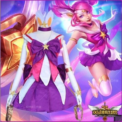 LOL Heroes Glorious Girl Magical Girl Luxanna Crownguard the Lady of Luminosity Skin Cosplay Anime Game Costume LLL