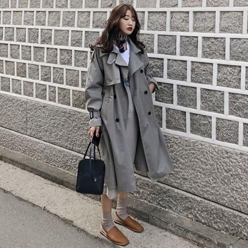 High Quality New 2021 Double Breasted Vintage Trench overcoats plus size female Pure cotton jackets raincoats jaqueta feminina
