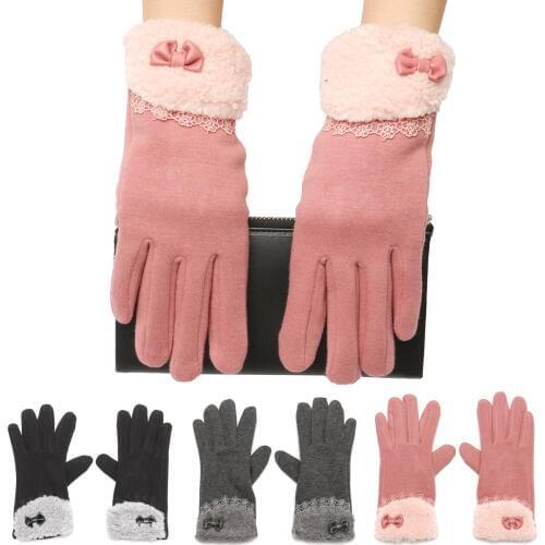 1 Pair Women Winter Gloves Touch Screen Warm Gloves Outdoor Driving Gloves For Smartphone