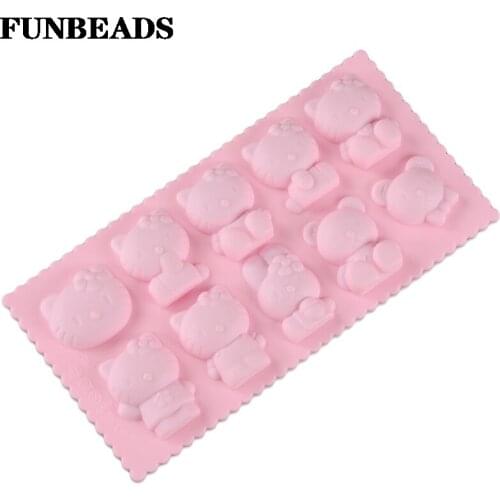 10 Different Lovely Cat Shape Silicone Chocolate Cake Mold Baking Pastry Biscuit Molds For 3d Crafts CM118