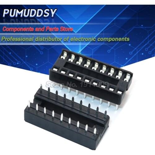 10PCS DIP-18 Square Hole 18 Pins 2.54MM DIP18 IC Sockets Adaptor Solder Type IC Connector