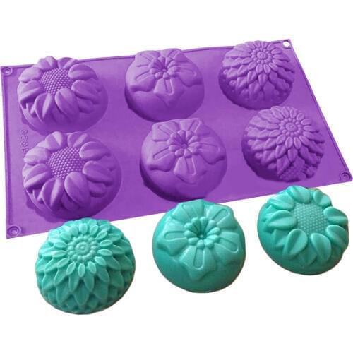 3D Silicone Soap moulds Flower Handmade Soaps Making DIY Mould cake Gumpaste confeitaria Candy cookies Fondant Mold Decoration