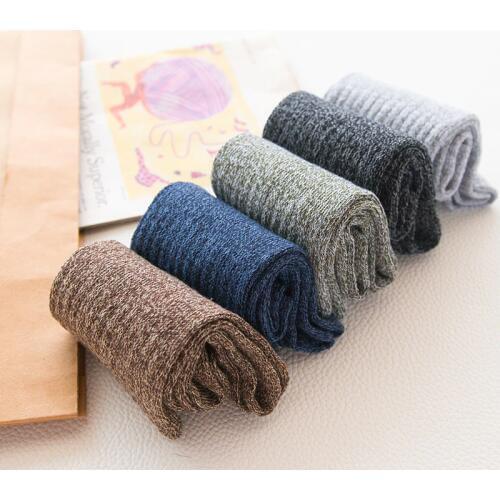 5Pairs=10Pcs Mens Thick Cotton Socks Winter Warm Socks Wool Chaussette Homme Solid Color Men Socks Calcetines Knitted Socks