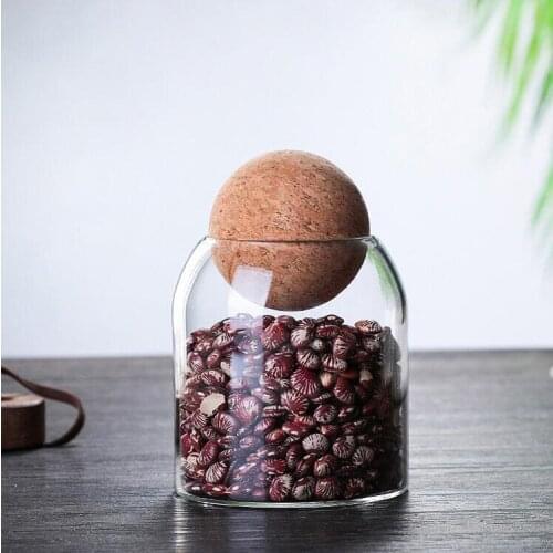 500ml High Borosilicate Glass Food Jar Storage Airtight Clear Glass Bottle Jars with Cork