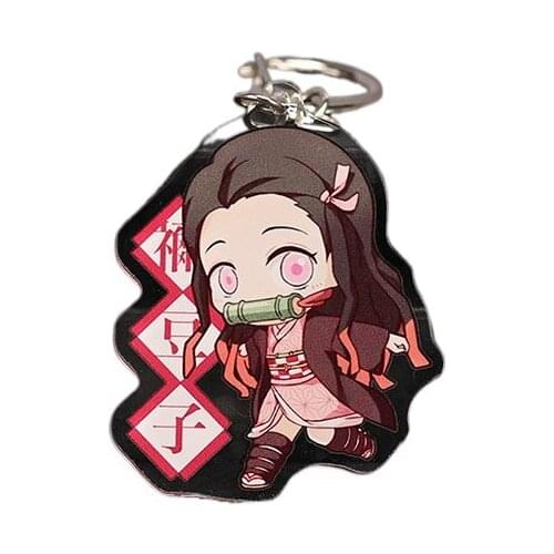 Anime Cosplay Demon Slayer Kimetsu No Yaiba Two-sided Acrylic Keychain Cosplay Anime Pendant Keyring Key Chains Demon Slayer