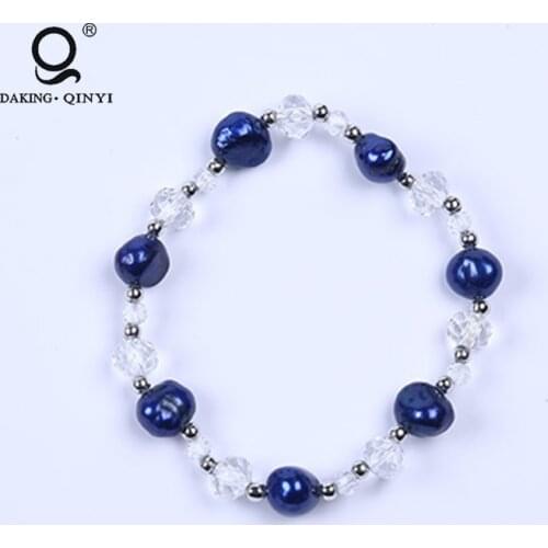 Hand Made Customized Natural Crystal Stone Freshwater Peal Stretch Gemstone Bracelet