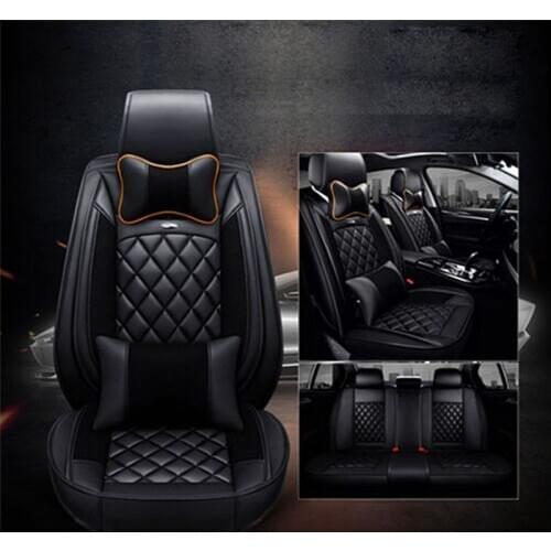 Car Seat Covers Set Universal Fit Most Cars Covers Car Seat Protector PU Leather Front Rear Seat Cushion Pad for Auto Interior