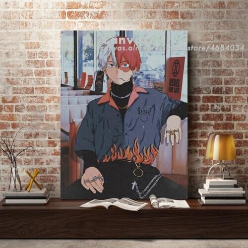 Shoto Todoroki Fashion My Hero Academia BNHA Canvas Home Decor Prints Living Room Bedroom Painting Wall Art Decoration Poster