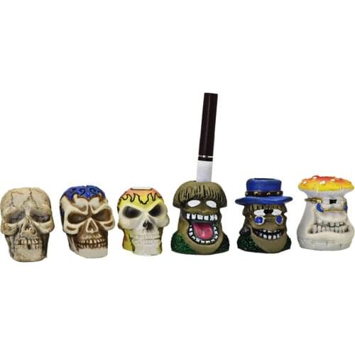 HONRET Skull Ceramic Cigarette Snuffers Instant Mini Portale Cigarette Extinguisher Suit Women Men Outdoor Indoor