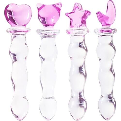 Crystal Glass Dildo Penis Effortless Insertion Clitoris Stimulation Adult Sex Toys Anal Plug Butt Plug for Women and Men