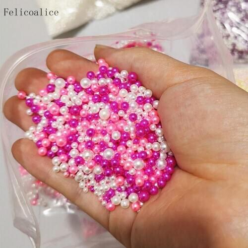 30g Imitation Pearls Without Holes Resin Accessories Jewelry Fillings Mermaid Beads For DIY Hair Accessories Mixed Size 2.5-5mm